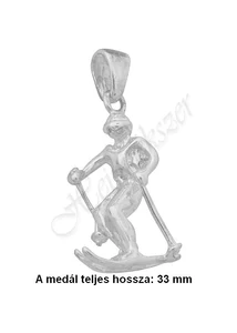 Síelő ezüst medál, ezüst ékszer