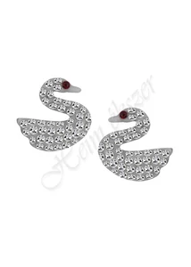 Swarovski kövekkel díszített hattyú fülbevaló Heim Ékszer webáruház
