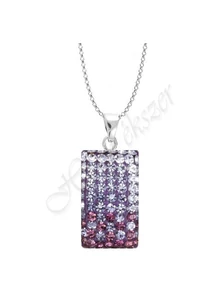 Swarovski kövekkel díszített lila ezüst medál-nyaklánc garnitúra Heim Ékszer webáruház