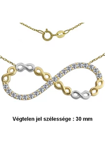 Végtelen jellel díszített Infinity nyaklánc, arany ékszer