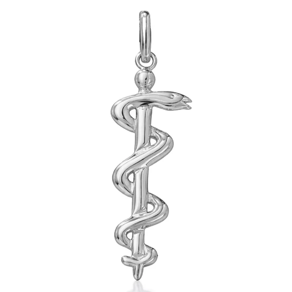 Fehérarany aszklépiosz botja medál