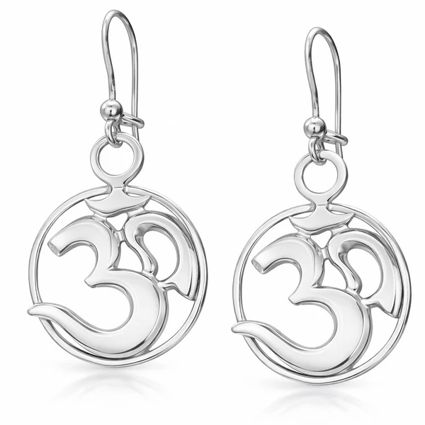 Ezüst AUM ( Ohm ) jeles fülbevaló
