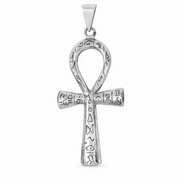 Egyiptomi Ankh kereszt medál hieroglifákkal díszítve a Heim Ékszer webáruháztól