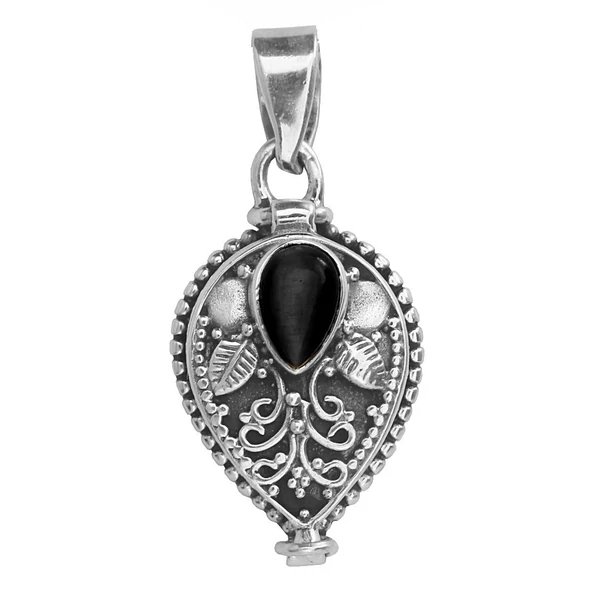 gyogyszertarto-nyithato-medal-fekete-csepp-kovel-ezust-ekszer-heim-ekszer-webaruhaz