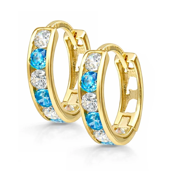 Kék-fehér köves karika fülbevaló 