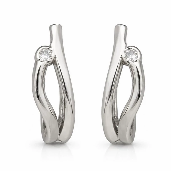 Csillogó cirkónia köves ezüst fülbevaló