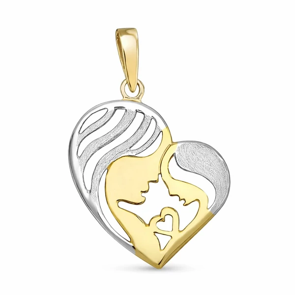 arany anya-gyermek szív medál elegáns ékszer Heim Ékszer műhelyéből
