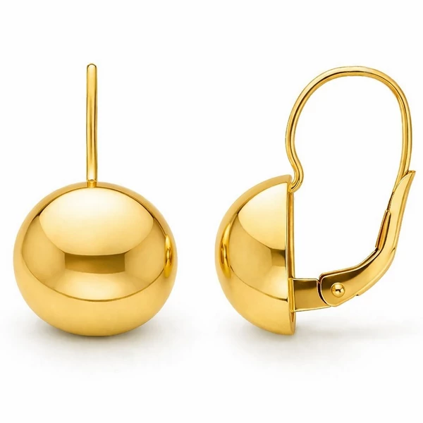 Arany félgömb fülbevaló 12 mm 14K sárga arany elegáns kivitel