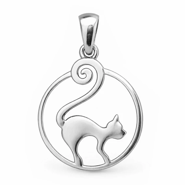Áttört ezüst medál cica sziluettel a Heim Ékszer webáruháztól