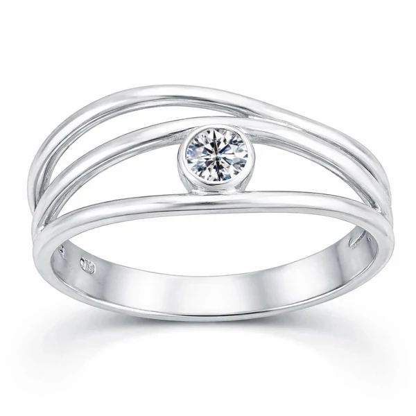 Egyköves áttört ezüst gyűrű