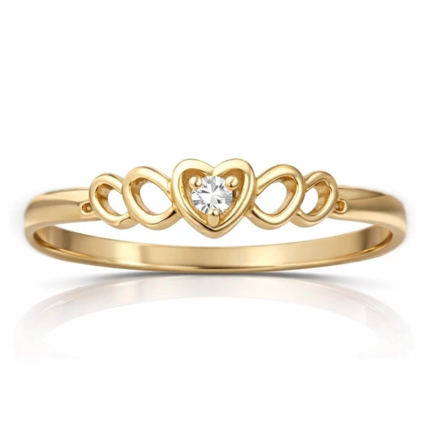 elegáns szív mintás arany gyűrű a Heim Ékszer webáruháztól
