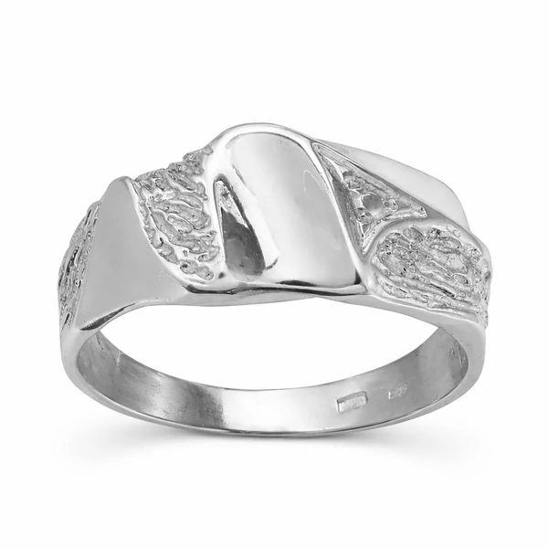 fatörzs mintás, faerezetes ezüst gyűrű organikus mintával