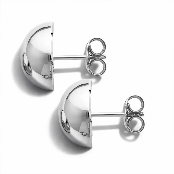 Minimalista ezüst fülbevaló 12 mm gömb forma fényes kivitelben