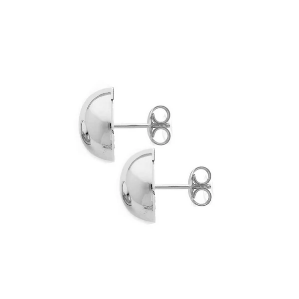 Ezüst félgömb fülbevaló 6 mm fényes felülettel letisztult design