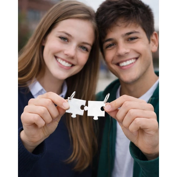 kettétörhető ezüst puzzle medál szerelmes pároknak a Heim Ékszer webáruháztól