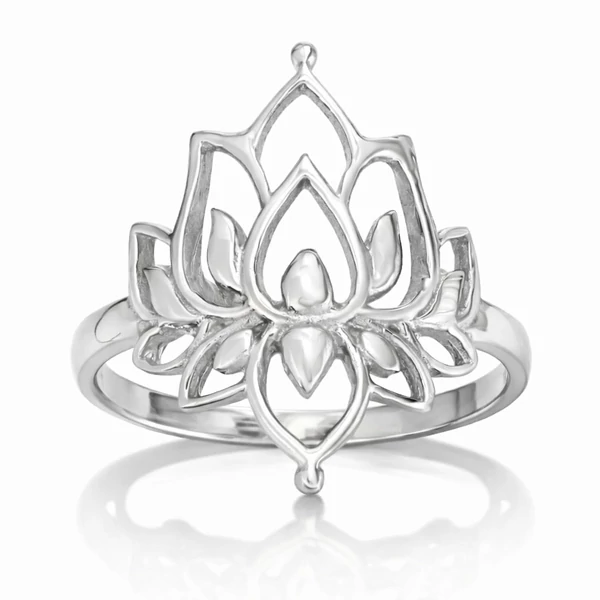fehér arany lótusz gyűrű a Heim Ékszer webáruháztól