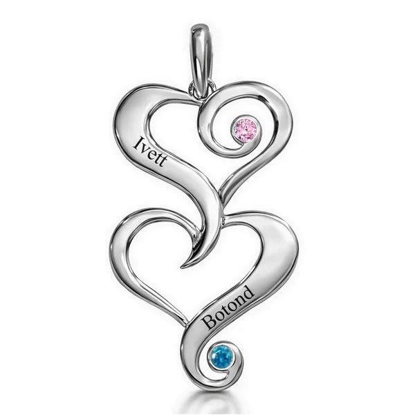 Neves szív medál ezüstből egyedi névvel készített ékszer a Heim Ékszertől