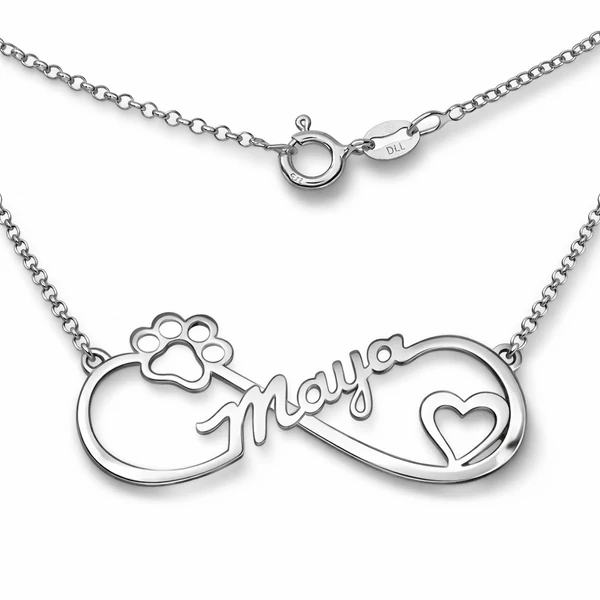 Neves végtelen jeles tappancsos nyaklánc