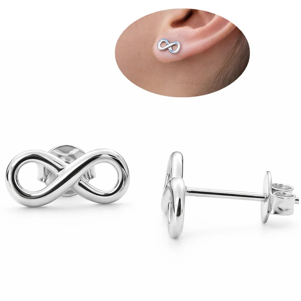 Végtelen jel fülbevaló ezüstből az örök szerelem és hűség szimbóluma a Heim Ékszer webáruháztól