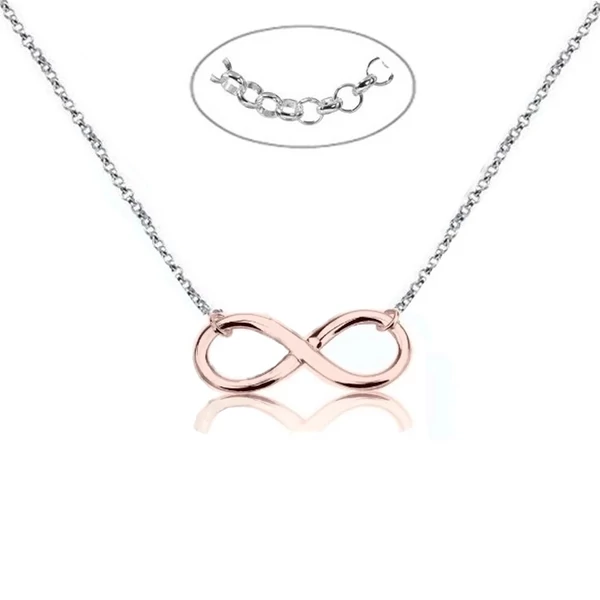 Rose színű végtelen jellel díszített ezüst nyaklánc a Heim Ékszer webáruháztól