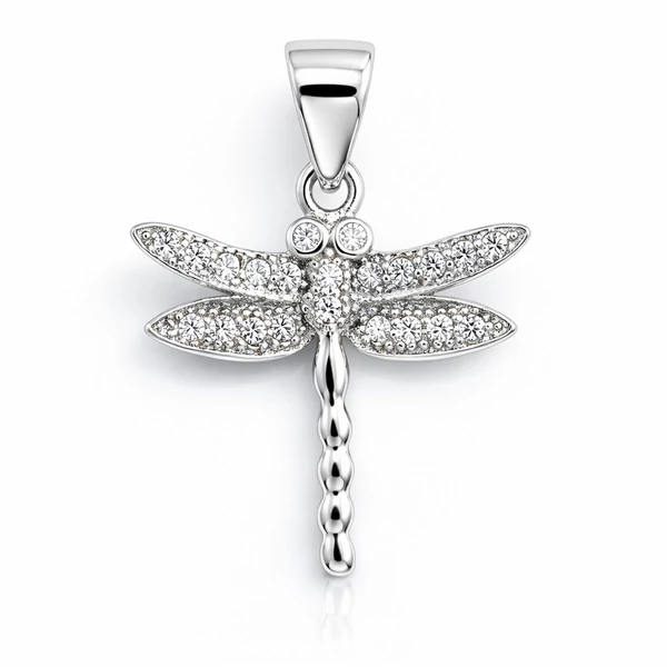 Csillogó szitakötő ezüst medál