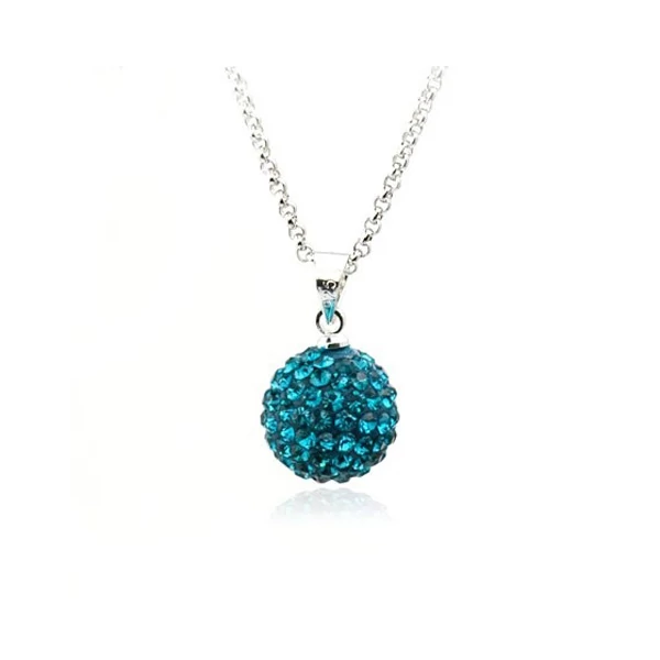 Türkiz Swarovski kövekkel díszített medál nyaklánccal, ezüst ékszer