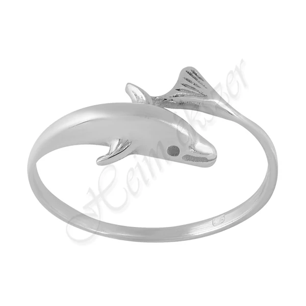 Fehér arany delfines gyűrű Heim Ékszer webáruház