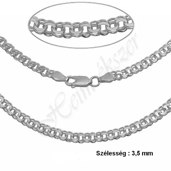 garibaldi-nyaklanc-3,5-mm-szeles-Tomor-ezust-heim-ekszer-webaruhaz