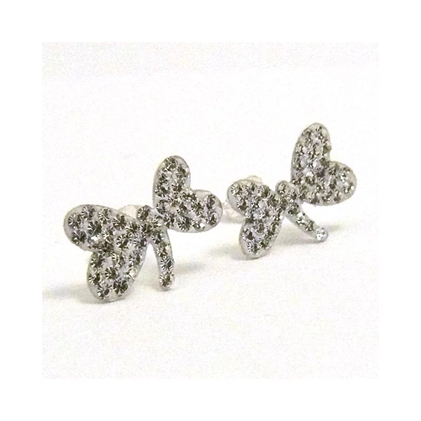 Szitakötő fülbevaló, ezüst ékszer Swarovski kövekkel díszítve