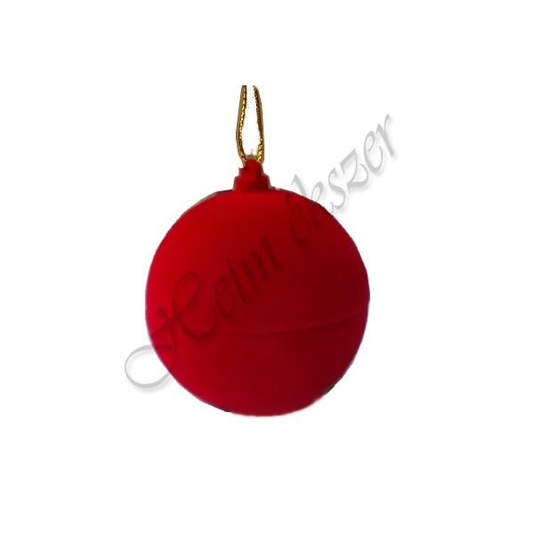 Karácsonyfára akasztható piros gömb díszdoboz