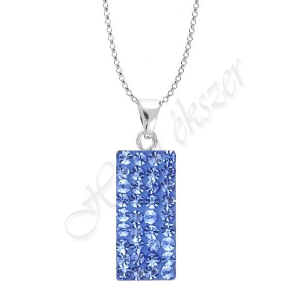 Swarovski kövekkel díszített kék ezüst medál Heim Ékszer webáruház
