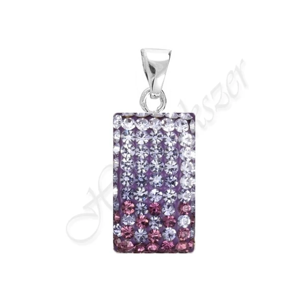 Swarovski kövekkel díszített lila ezüst medál Heim Ékszer webáruház