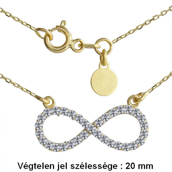 Végtelen jeles Infinity nyaklánc, arany ékszer