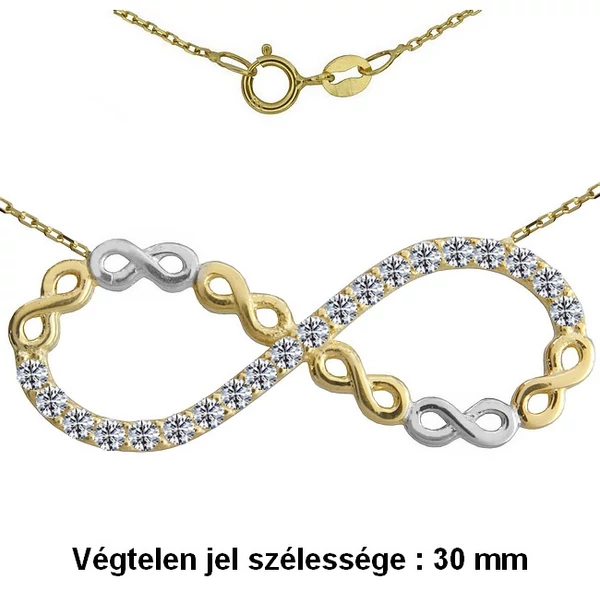 Végtelen jellel díszített Infinity nyaklánc, arany ékszer